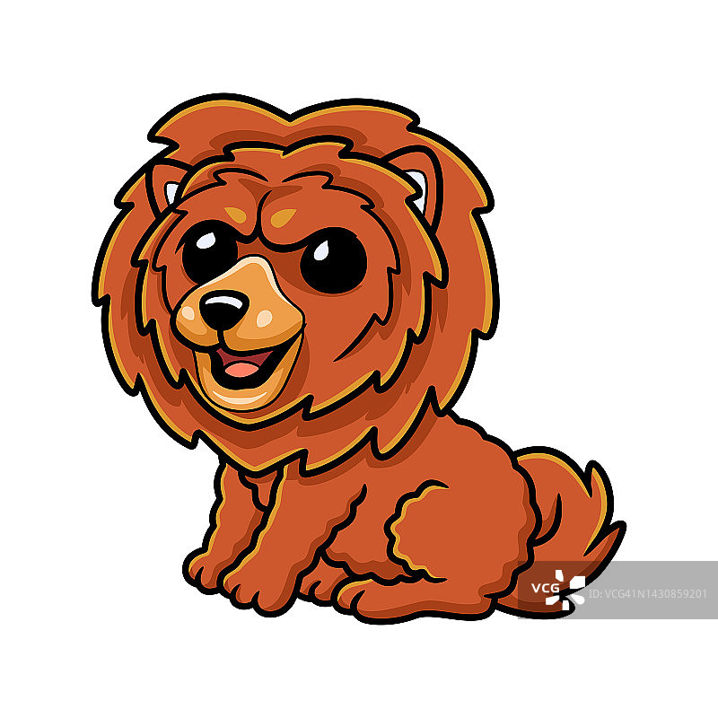 可爱的小狮子狗卡通图片素材