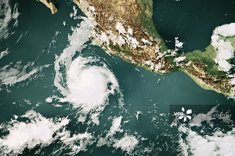 飓风邦妮2022云地图中美洲3D渲染彩色图片素材