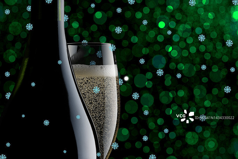 雪夜的香槟图片素材