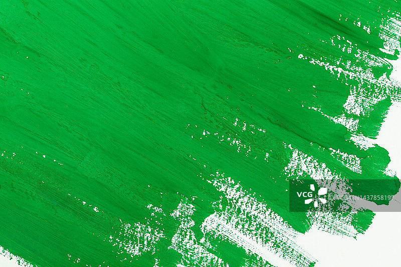 抽象的绿色油漆笔触水彩背景白纸图片素材
