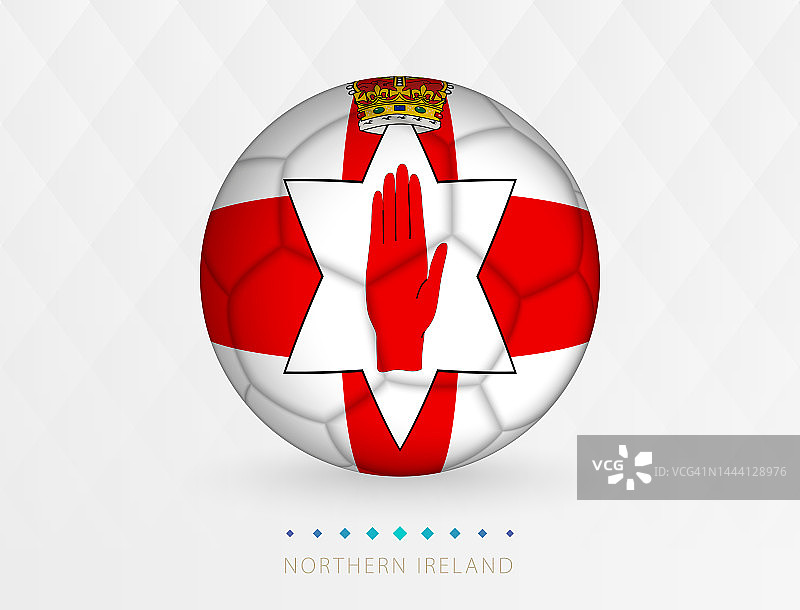 足球上有北爱尔兰国旗图案，足球上有北爱尔兰国家队国旗。图片素材