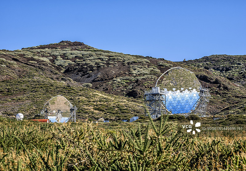 拉帕尔马岛上的Roque de los Muchachos望远镜和天文台图片素材