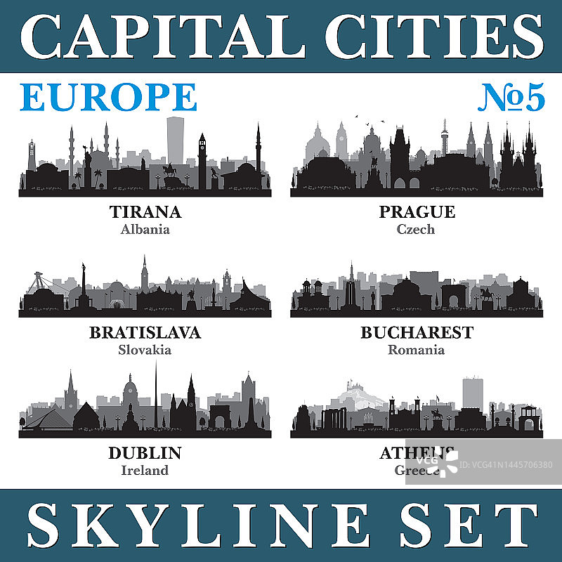 首都城市的天际线。欧洲。第5部分图片素材