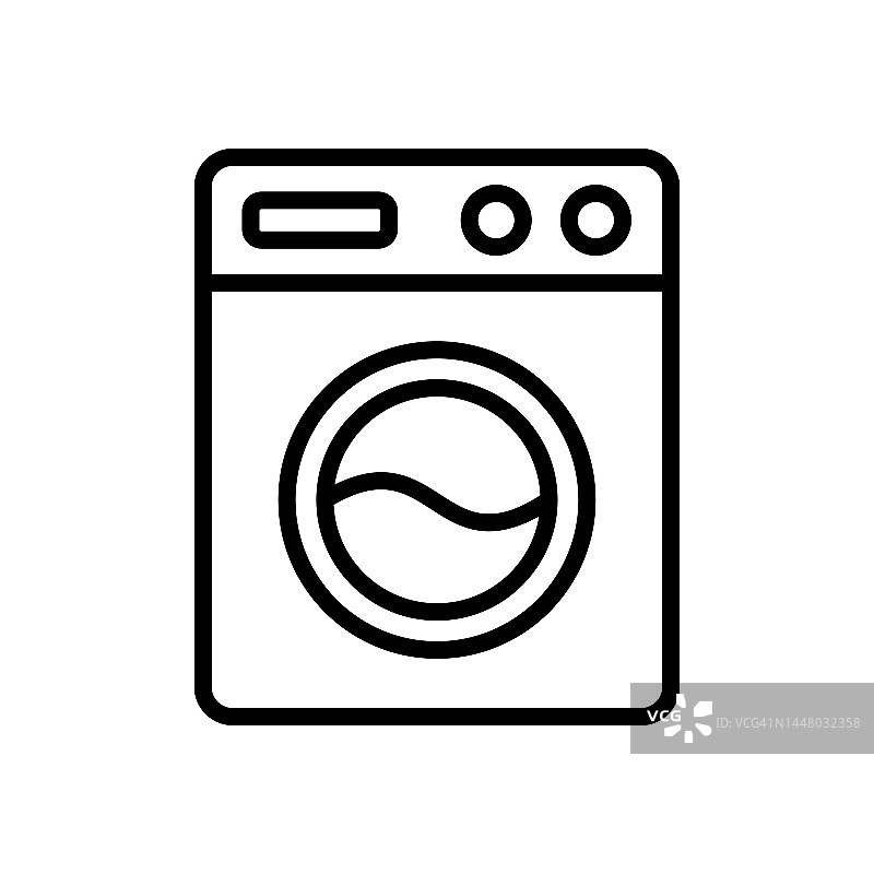 洗衣机图标矢量设计模板在白色背景图片素材