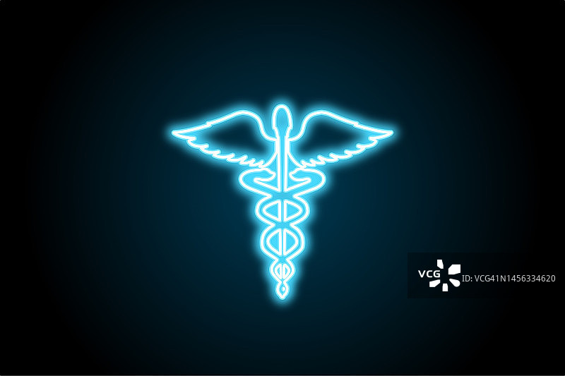 霓虹灯闪烁的医疗图标符号图片素材