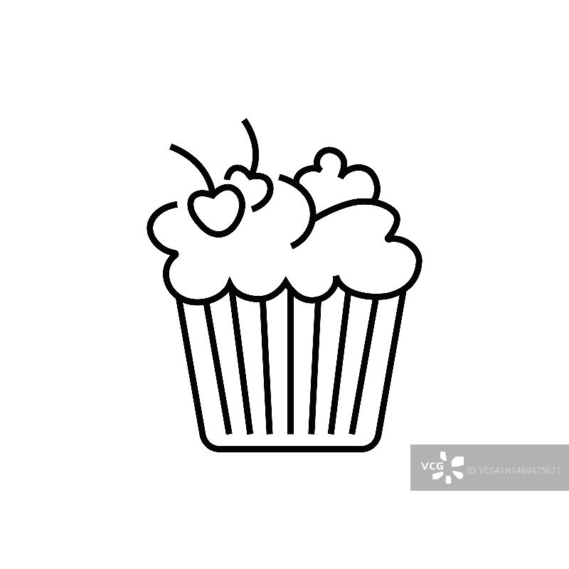 松饼和烘焙糕点项目线图标图片素材