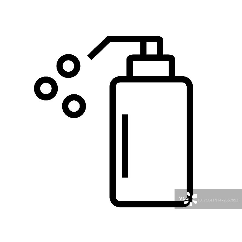 肥皂瓶和泡沫图标。向量。图片素材