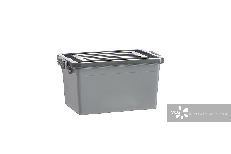 灰色塑料容器盒子与白色背景图片素材