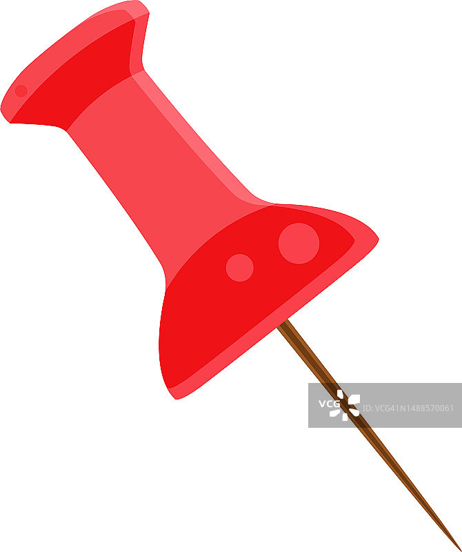 明亮的矢量插图一个红色的文具按钮，学校和办公用品，回到学校图片素材