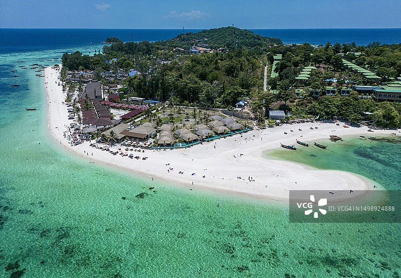 鸟瞰泰国利比岛的海滩图片素材