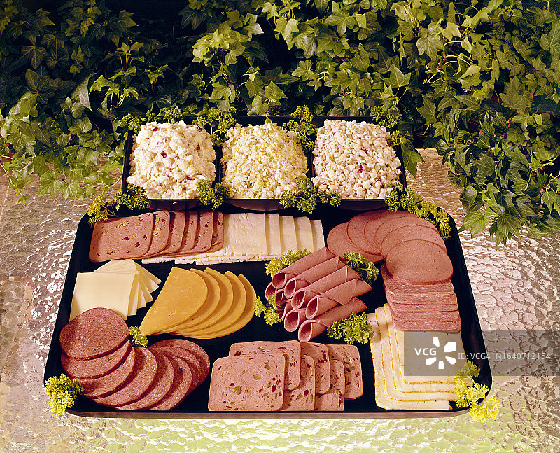 熟食肉和奶酪拼盘图片素材
