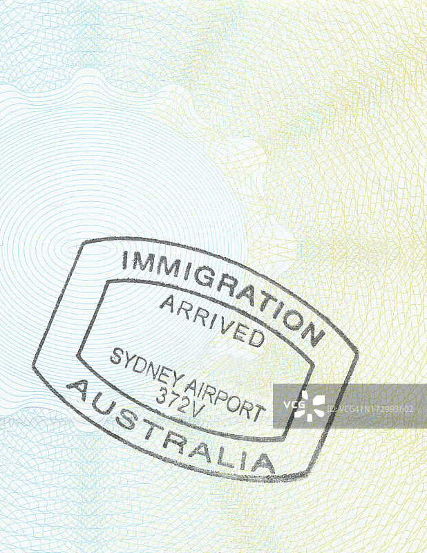 澳大利亚悉尼机场护照盖章图片素材