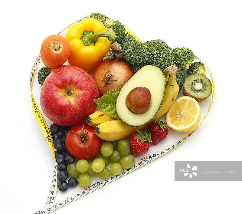 健康蔬菜和水果(节食概念)图片素材