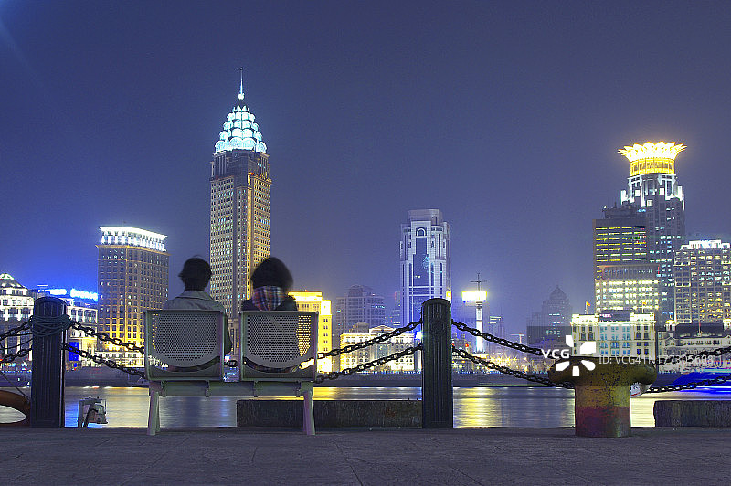 休息与上海之夜图片素材