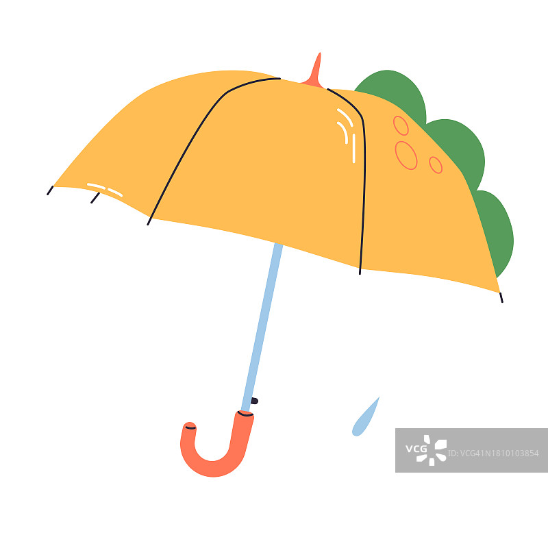 给孩子们的恐龙伞。雨天的防护。图片素材