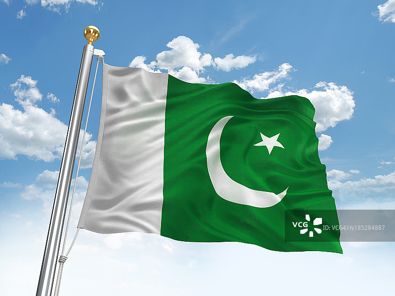 巴基斯坦挥舞着国旗图片素材