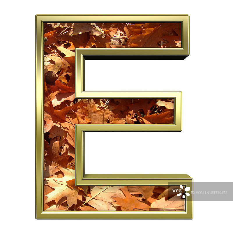 一个字母从秋天黄金字母表集图片素材