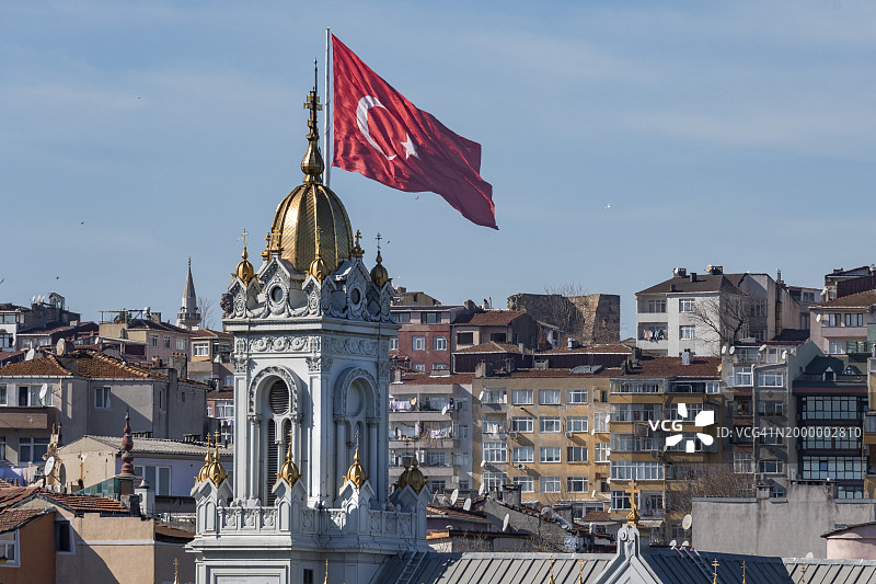 土耳其伊斯坦布尔法提赫区的保加利亚圣斯蒂芬铁教堂图片素材