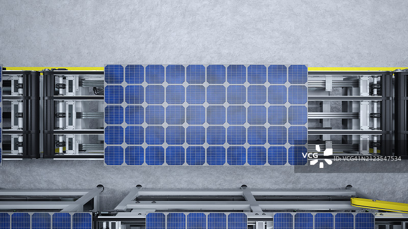 太阳能电池板的鸟瞰图图片素材