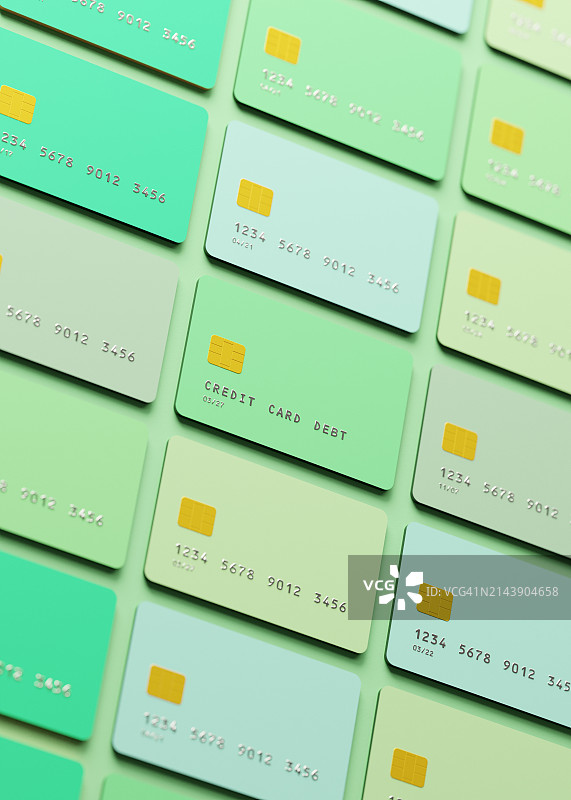绿色信用卡的网格模式图片素材