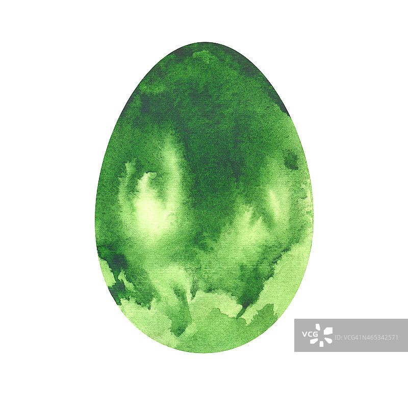 水彩画绿色复活节彩蛋图片素材