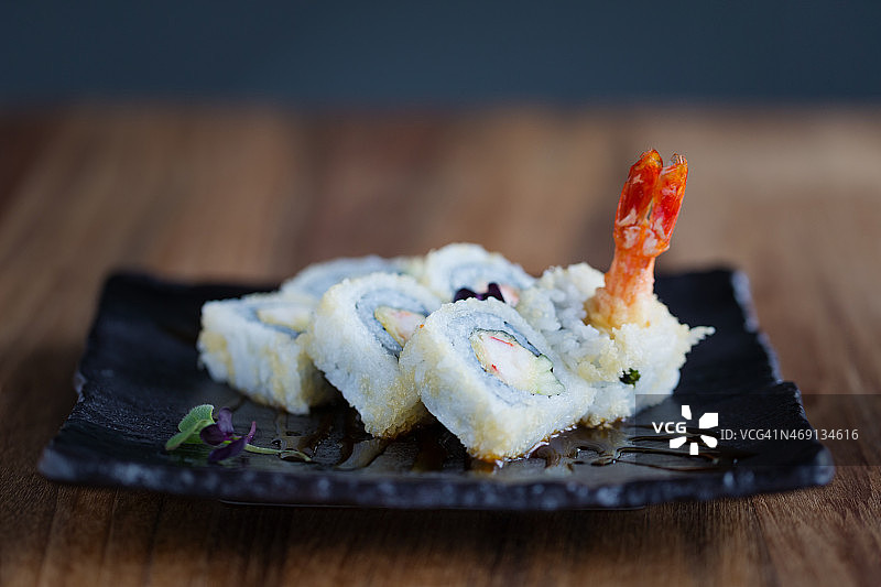 虾寿司卷图片素材