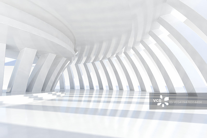 抽象的建筑空间有一排排的拱门和阳光图片素材