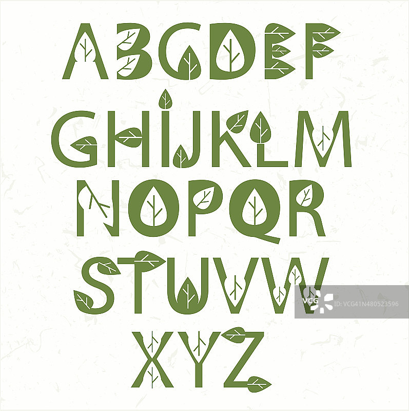 矢量绿色生态字母图片素材