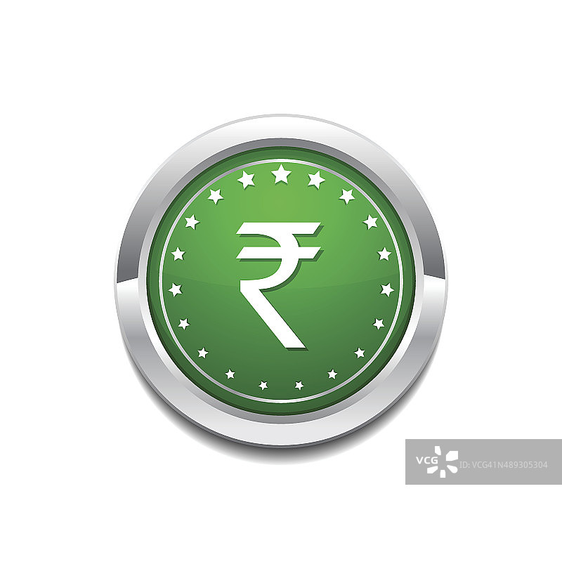 卢比货币符号矢量绿色网络图标按钮图片素材
