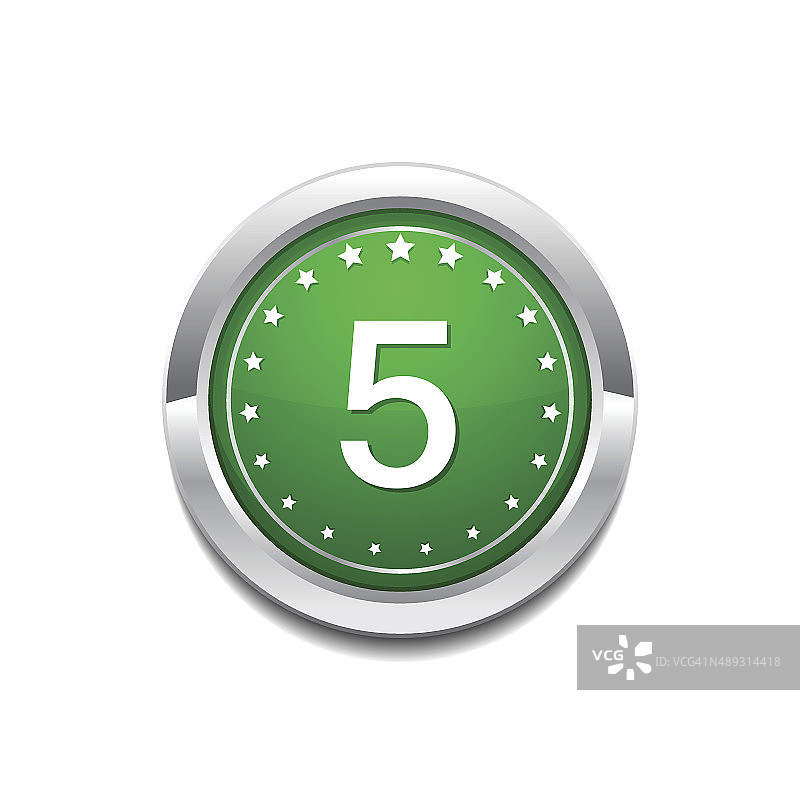 5数字圆形矢量绿色Web图标按钮图片素材