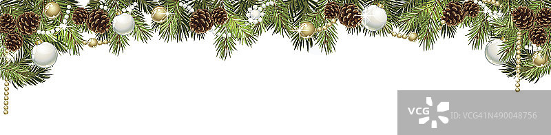 圣诞树与装饰在一种形式的边界图片素材