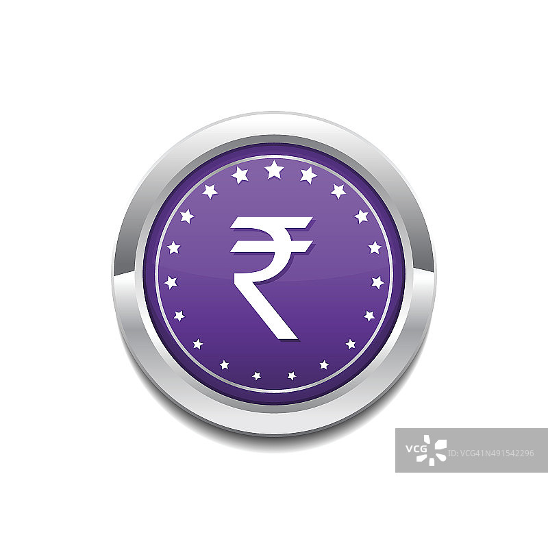 卢比货币符号圆形矢量紫色网页图标按钮图片素材
