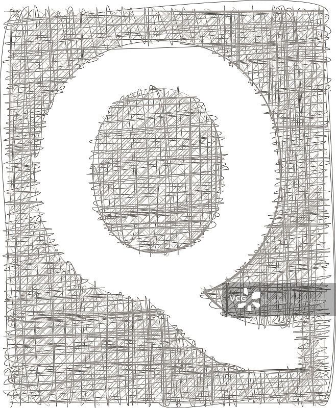 徒手排版字母Q图片素材