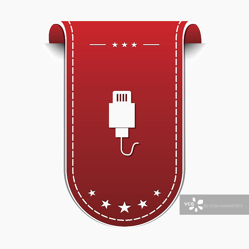 USB标志红色矢量图标设计图片素材