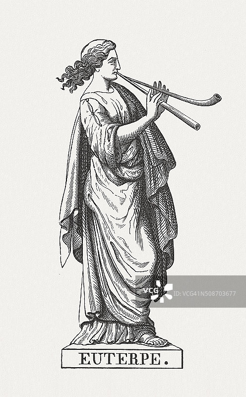 欧洲，希腊音乐和抒情诗的缪斯女神，发表于1878年图片素材