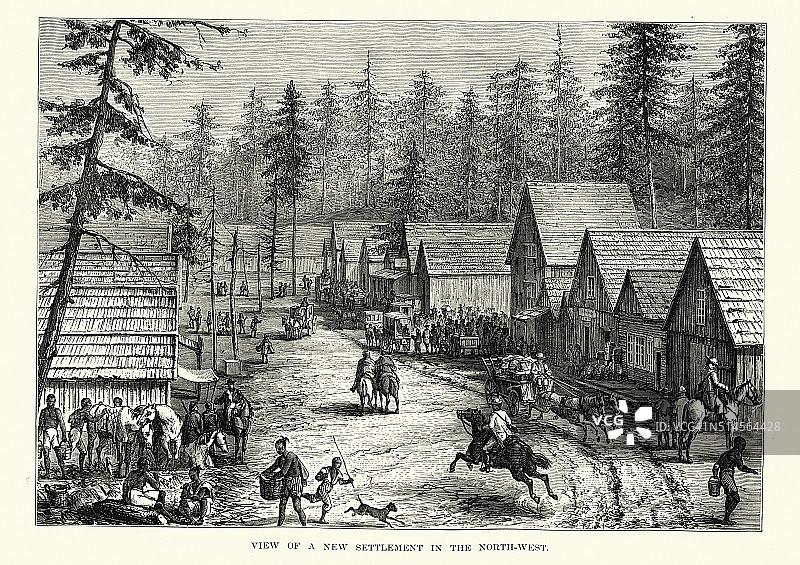 19世纪西北边疆的一个小镇图片素材