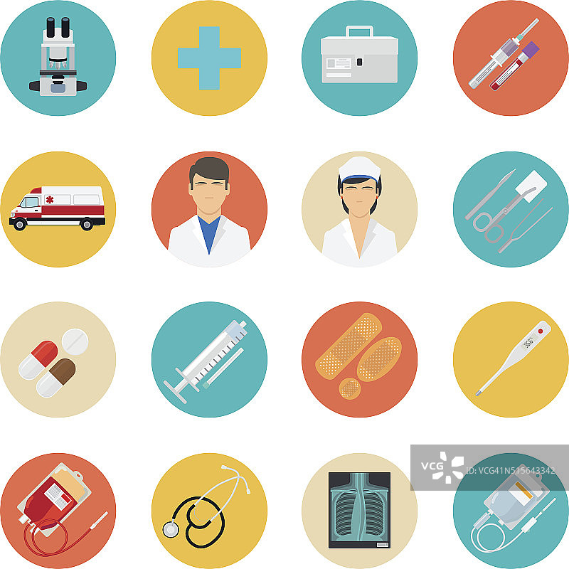 医疗工具和医疗保健图标图片素材