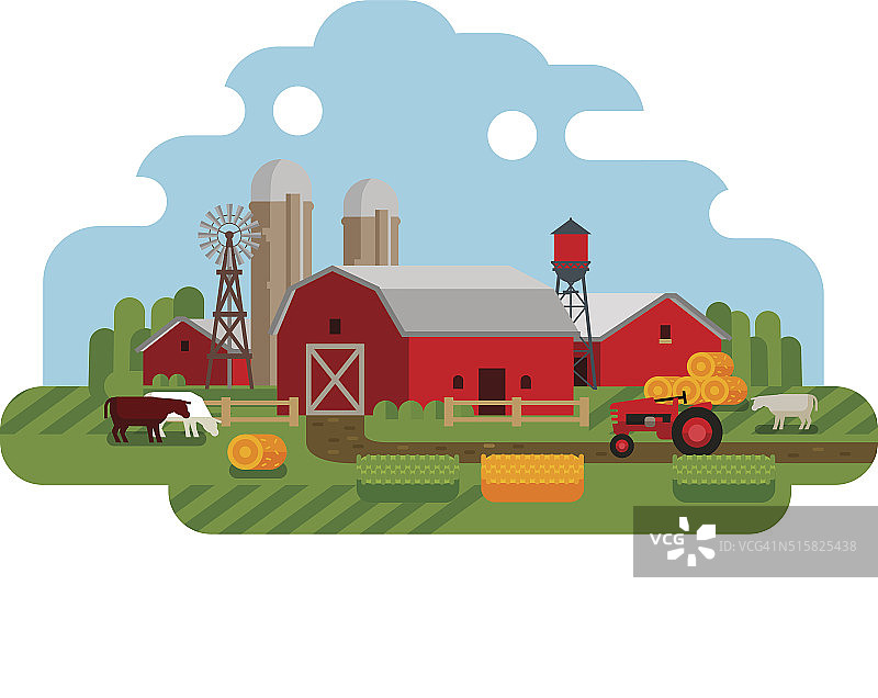 矢量插图的农业和农业图标图片素材