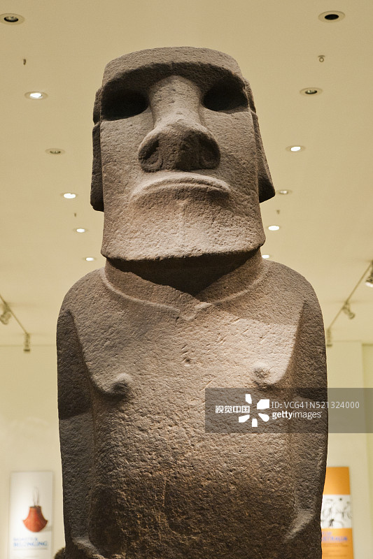 复活节岛雕像，大英博物馆，伦敦图片素材