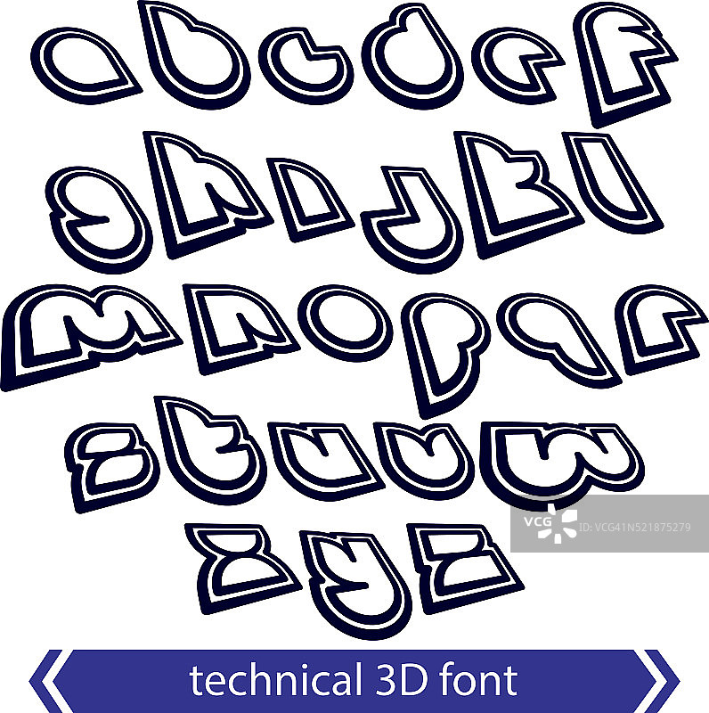 Typescript复古风格，技术3D字体，当代转变图片素材