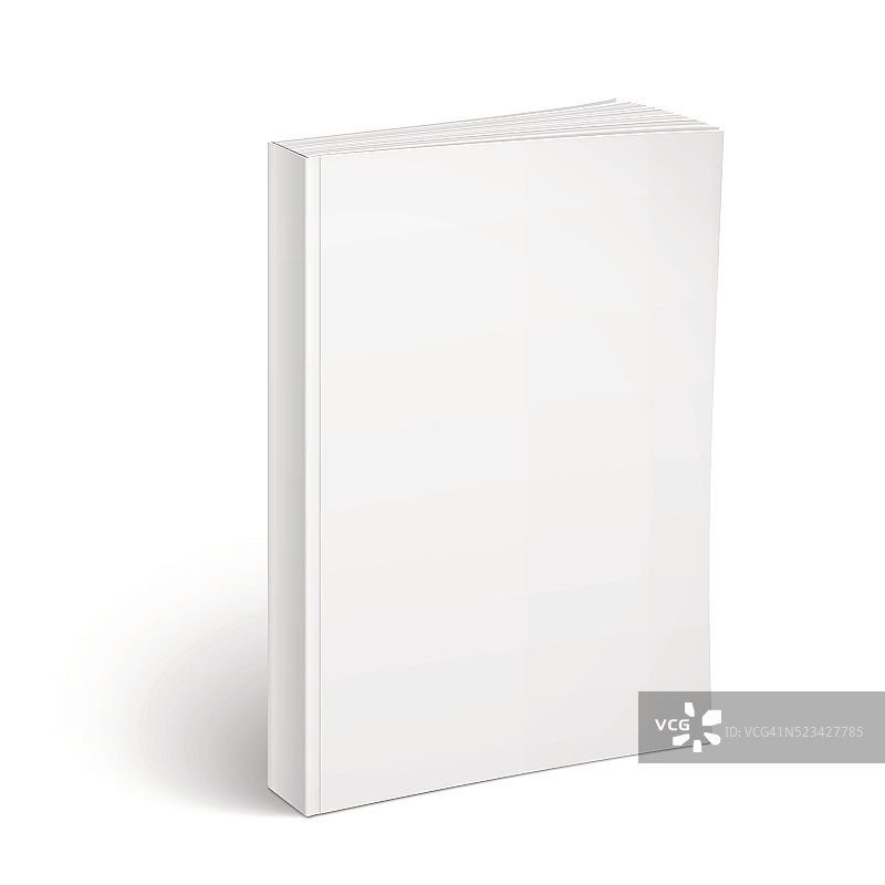 空白垂直软封面书模板。图片素材
