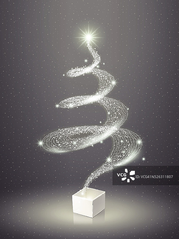 抽象优雅闪闪发光的圣诞树图片素材