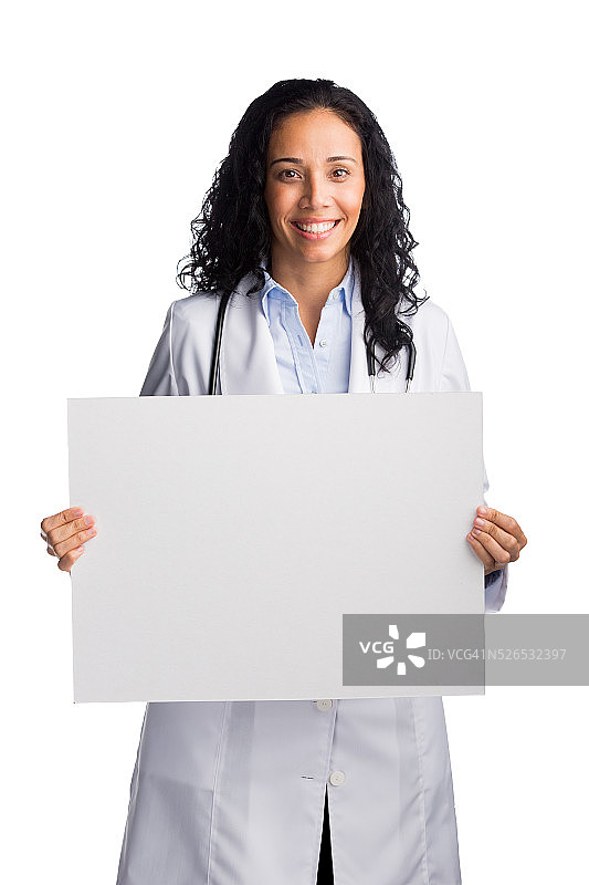 举着牌子的女医生图片素材