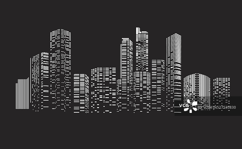 夜间建筑和城市插图图片素材