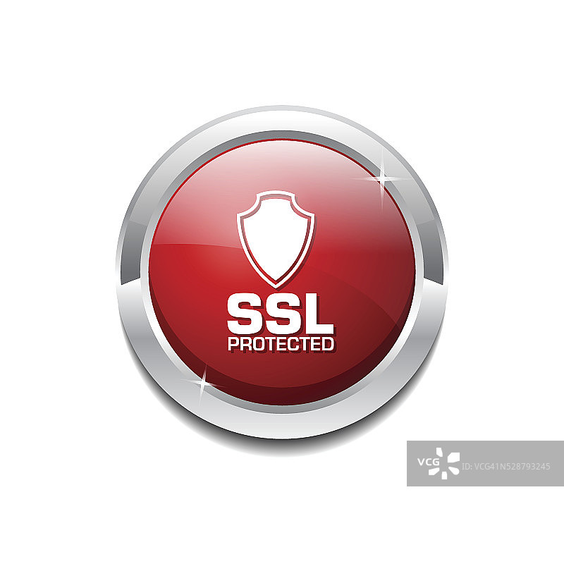 SSL保护红色矢量图标按钮图片素材