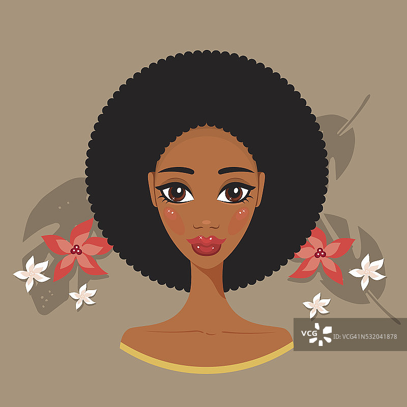 年轻美丽的黑人女性非洲水疗和美容理念图片素材