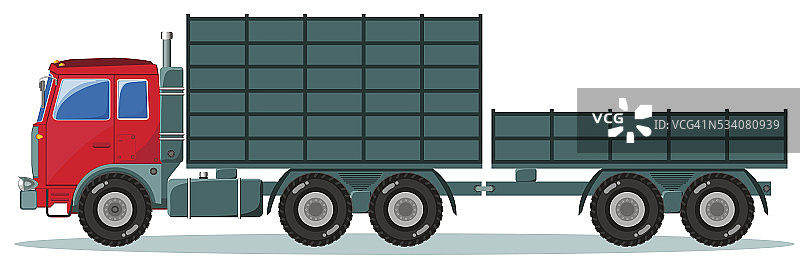 卡车与拖车，矢量插图图片素材