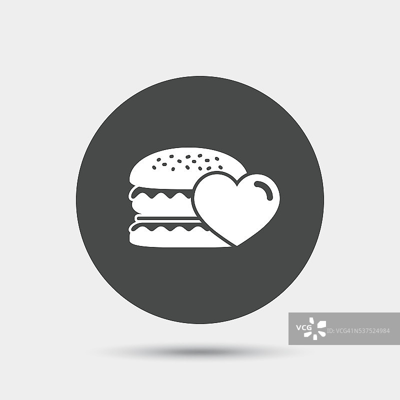 汉堡图标。汉堡食品的象征。图片素材