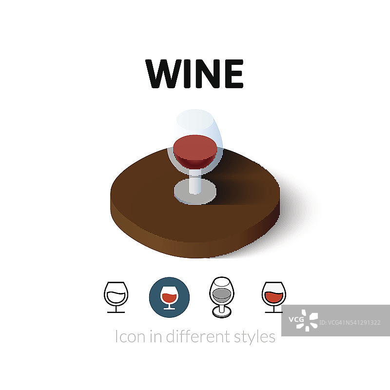 不同风格的葡萄酒图标图片素材