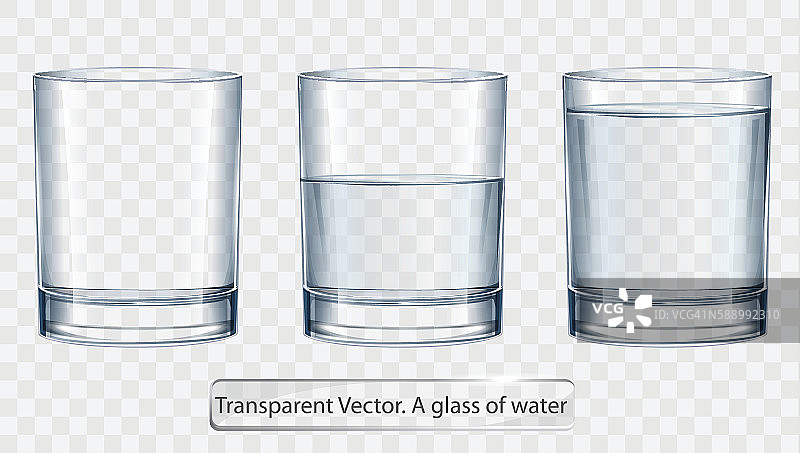 透明矢量玻璃的水在光的背景图片素材